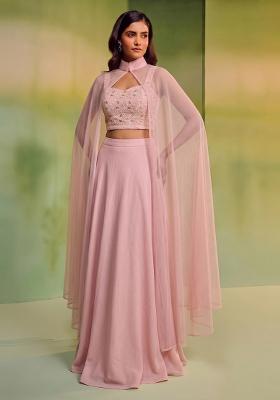 Pastel Pink Embroidered Lehenga Set