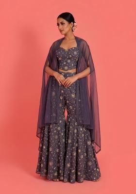 Grey Embroidered Tissue Fusion Set