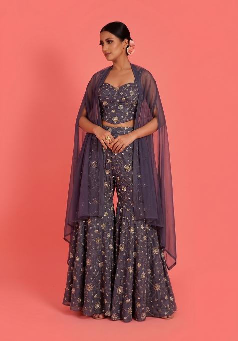 Grey Embroidered Tissue Fusion Set