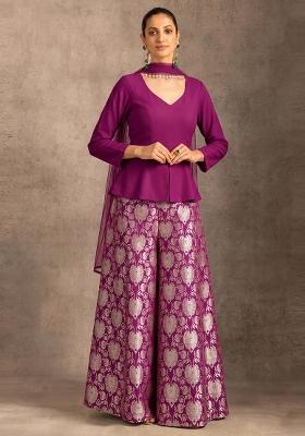 Magenta Zari Silk Fusion Set
