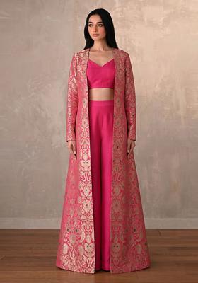 Pink Brocade Fusion Set
