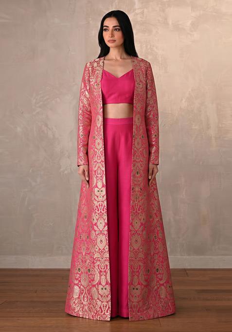 Pink Brocade Fusion Set