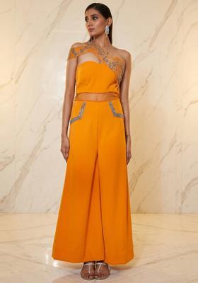 Mustard Yellow Handwork Fusion Set