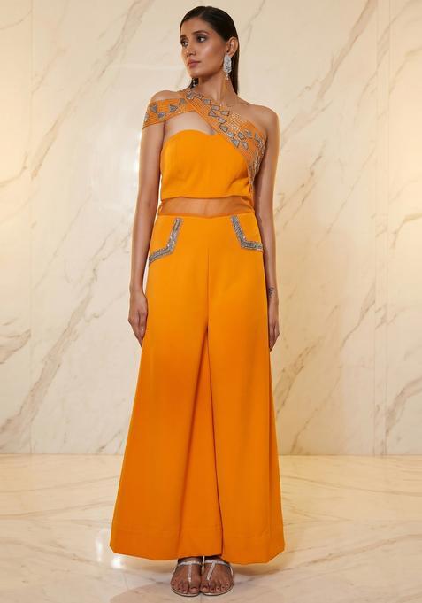 Mustard Yellow Handwork Fusion Set
