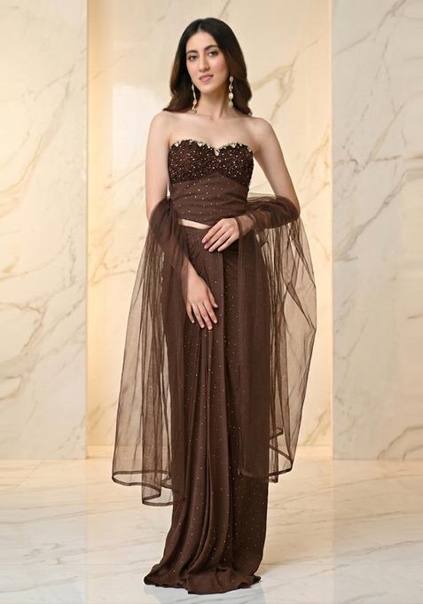 Chocolate Brown Handwork Fusion Set