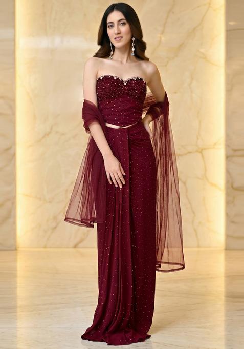 Deep Red Handwork Fusion Set