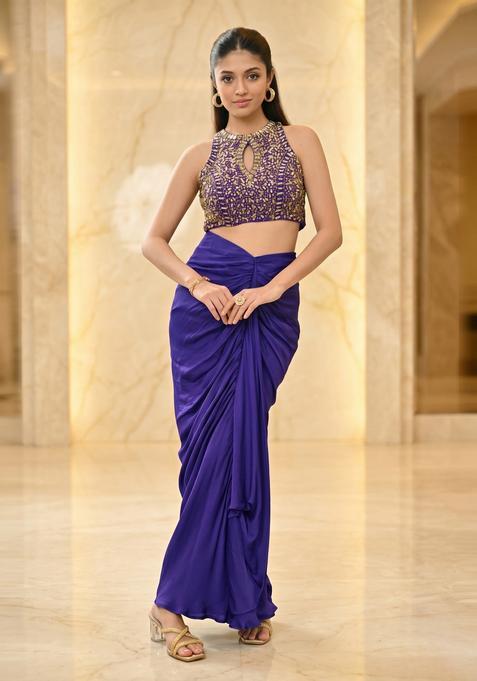 Royal Blue Handwork Fusion Set
