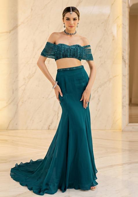 Dark Teal Handwork Fusion Set