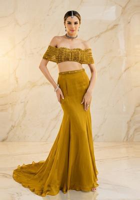 Mustard Yellow Handwork Fusion Set