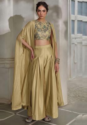 Antique Gold Embroidered Tissue Fusion Set