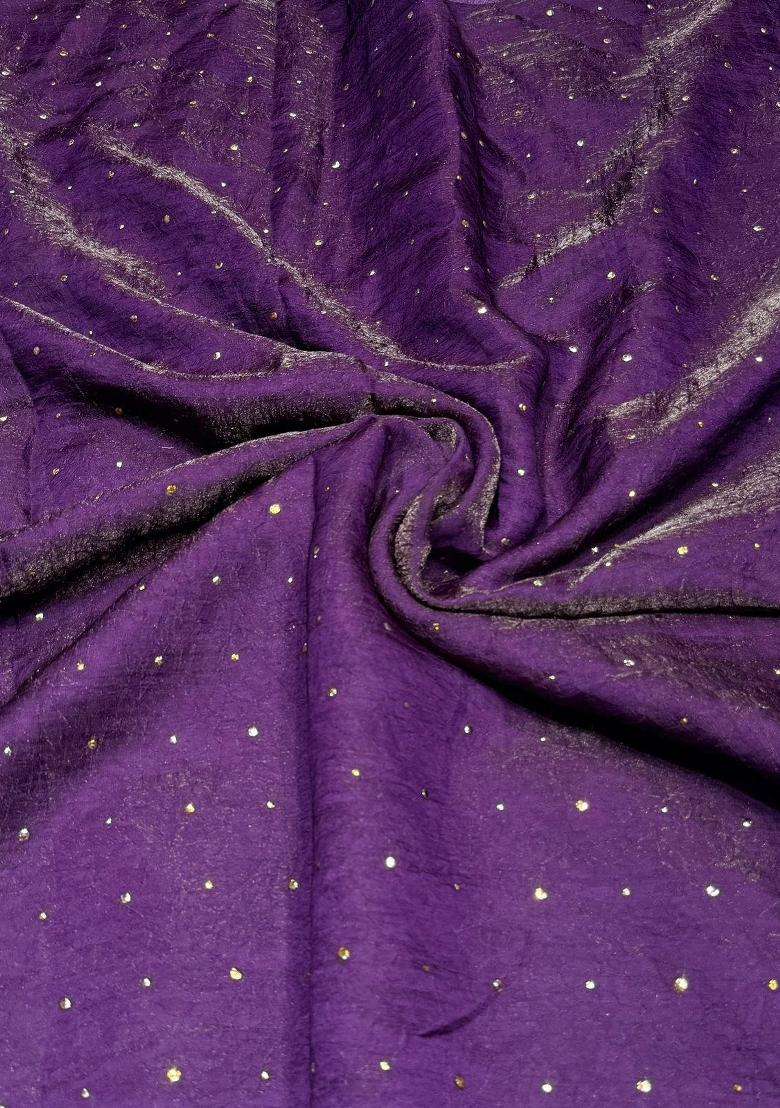 Deep Purple Embellished Crepe Lehenga Set for Diwali and Festive Wear - Indya