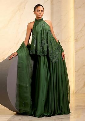 hobbs london green dress Pista green colour embroidery work designer suit main image 1