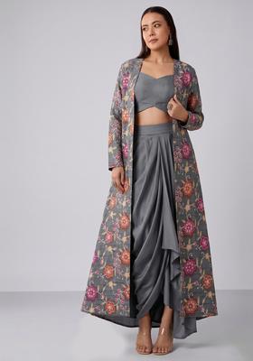 Grey Embroidered Tissue Fusion Set