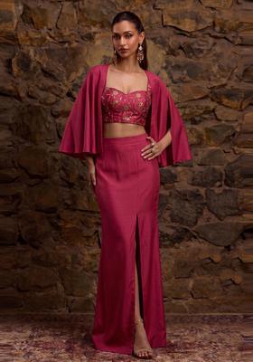 Pink Embroidered Tissue Fusion Set