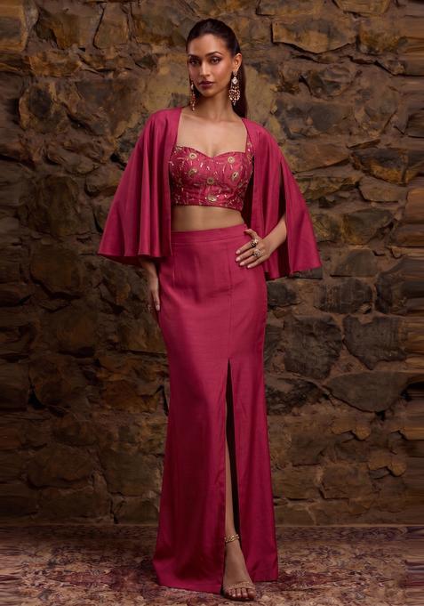 Pink Embroidered Tissue Fusion Set
