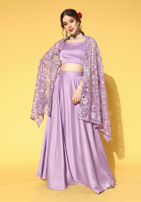 Lavender Solid Net Fusion Set