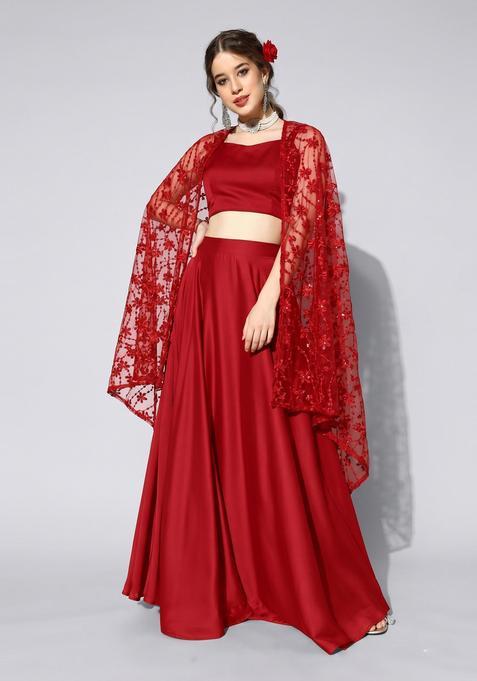 Red Solid Net Fusion Set