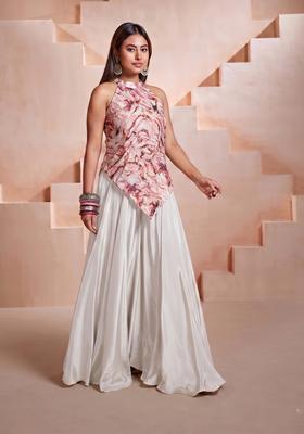 Antique Rose Printed Satin Fusion Set