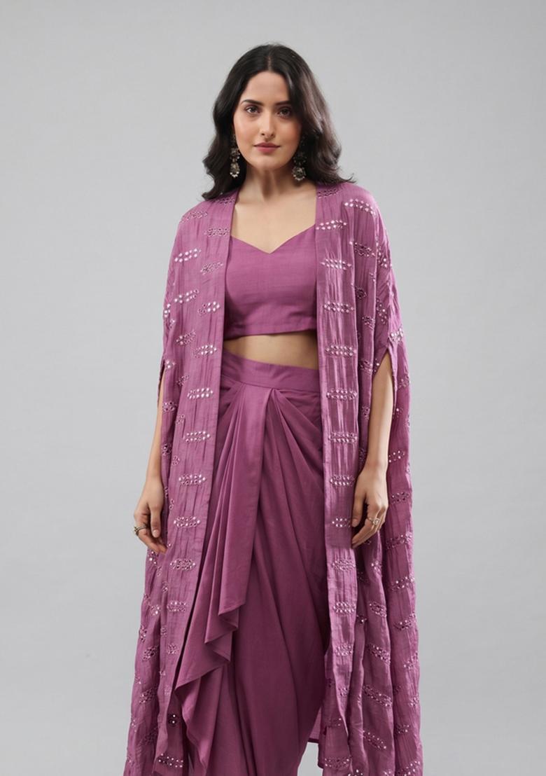 Mauve Sequin Fusion Set - Indya