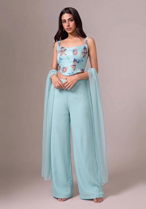 Mint Printed Silk Fusion Set