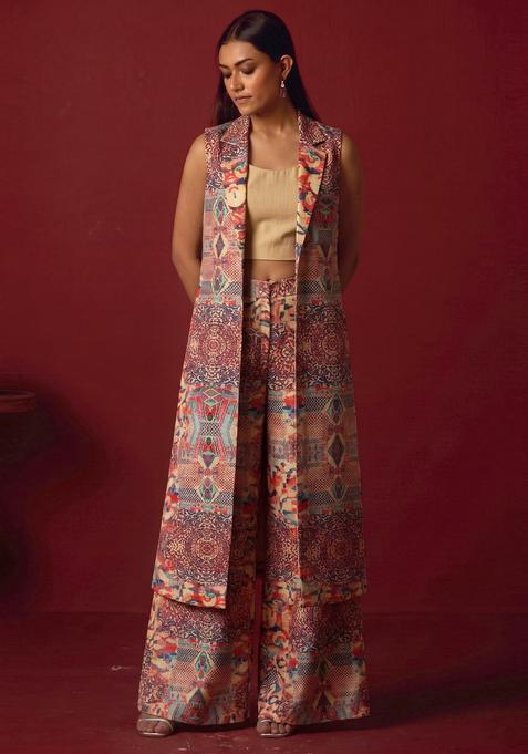 Multi Abstract Print Silk Fusion Set