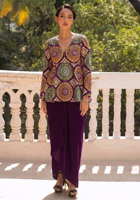 Purple Solid Crepe Fusion Set