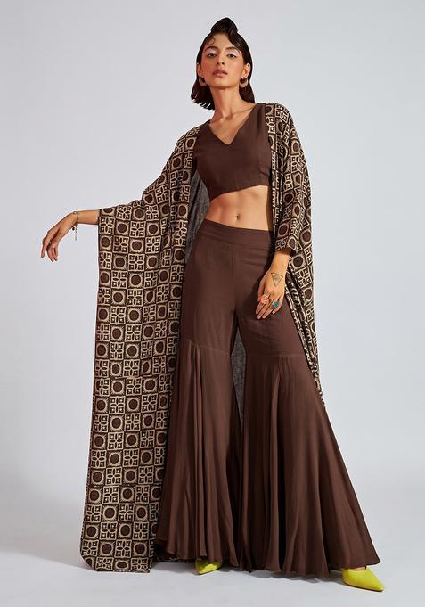 Brown Cotton Solid Fusion Set