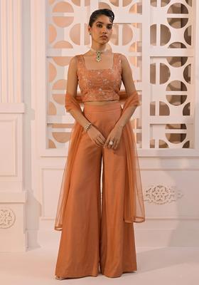 Rust Solid Organza Fusion Set