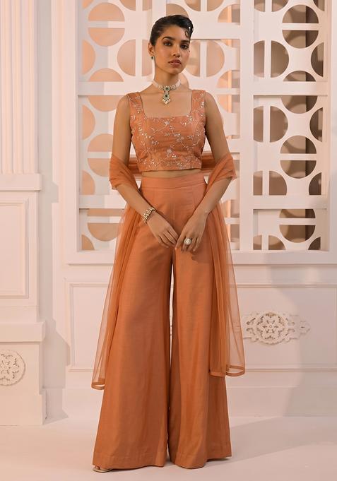 Rust Solid Organza Fusion Set