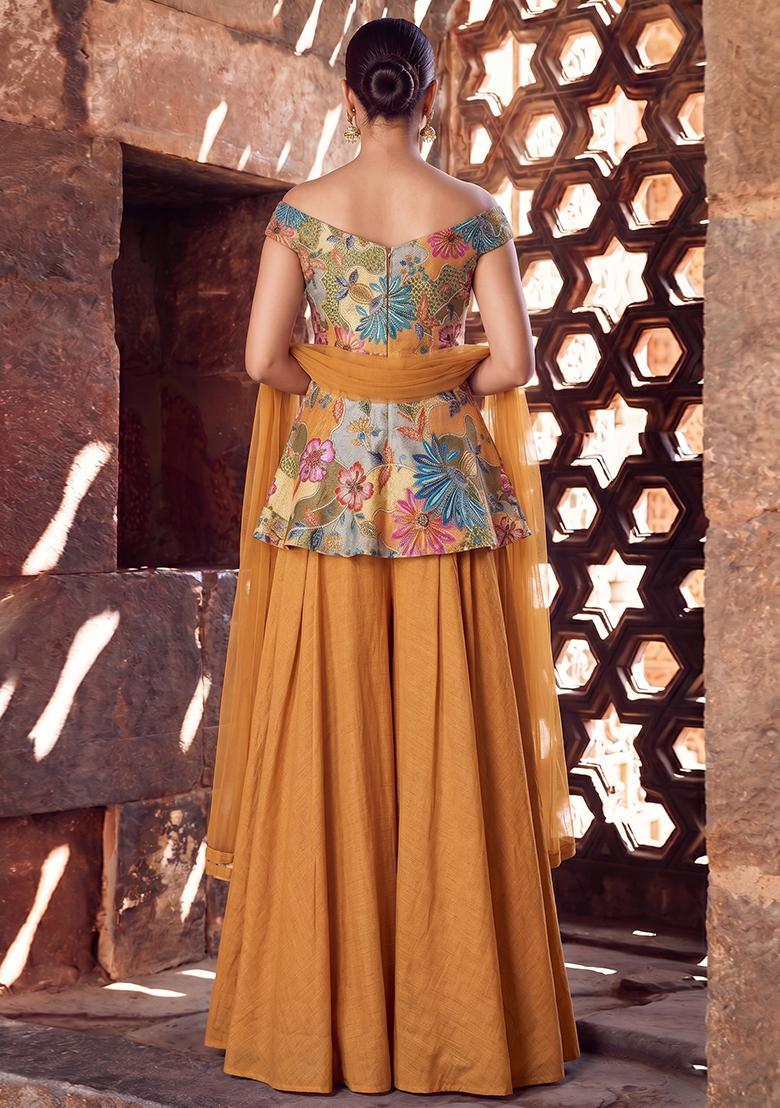 Mustered Yellowsilk Blend Solid Fusion Set - Indya