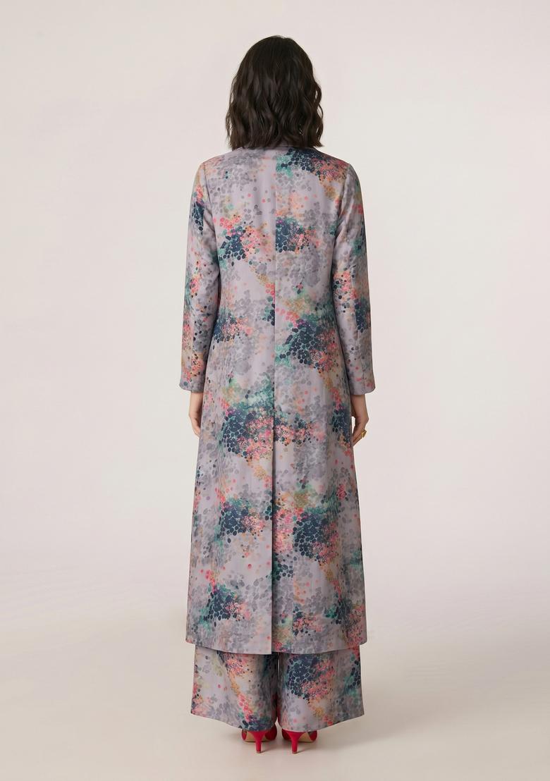 Grey Printed Poly Blend Fusion Set - Indya