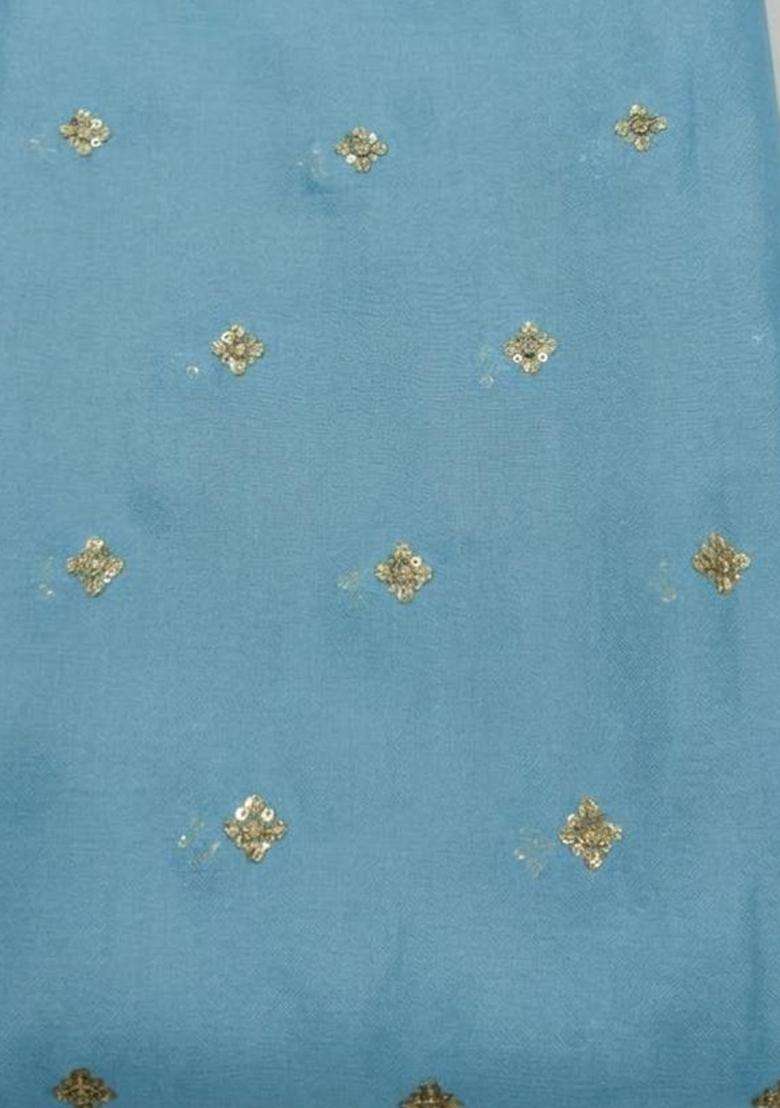 Sky Blue Embellished Georgette Sharara Set - Indya