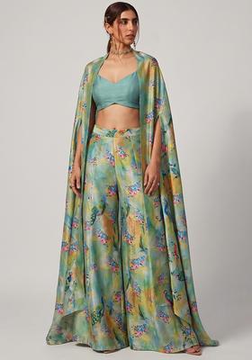 Multi Color Printed Organza Fusion Set
