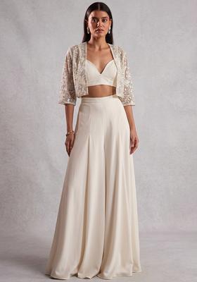 Ivory Lace Work Net Fusion Set
