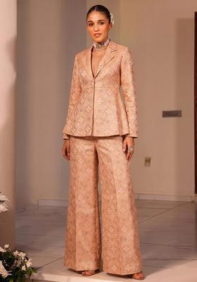 Peach Jacquard Jacquard Brocade Fusion Set