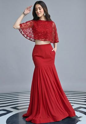 Red Lace Work Net Fusion Set