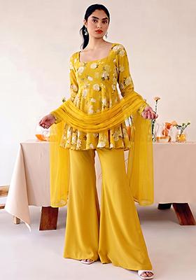 Mustard Printed Poly Blend Fusion Set