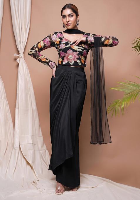 Black Printed Chinon Fusion Set