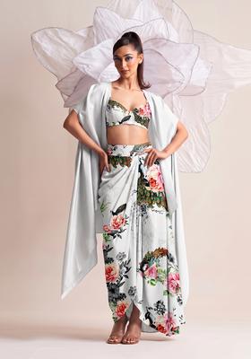 White Printed Poly Blend Fusion Set