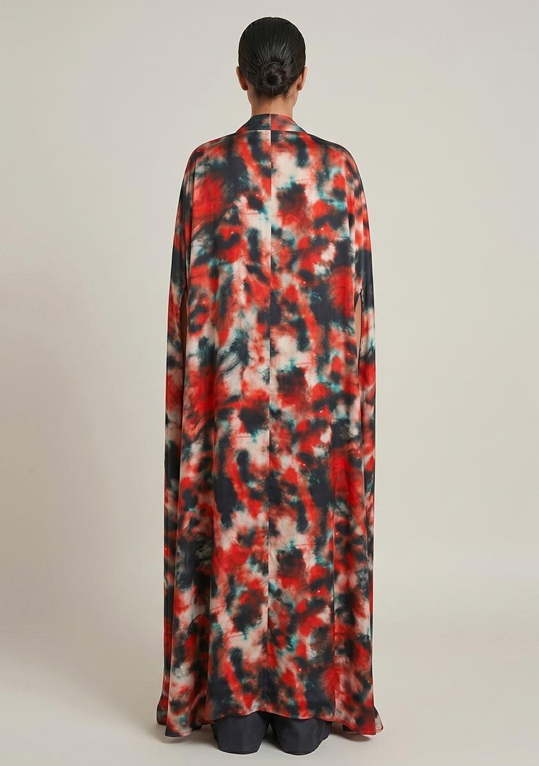 Multi Color Printed Satin Fusion Set - Indya