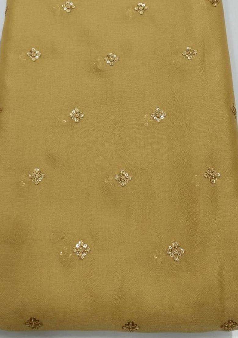 Golden Embellished Georgette Fusion Set for Diwali and Festive Wear - Indya