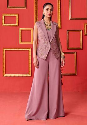Onion Pink Embroidered Tissue Fusion Set
