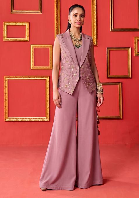 Onion Pink Embroidered Tissue Fusion Set
