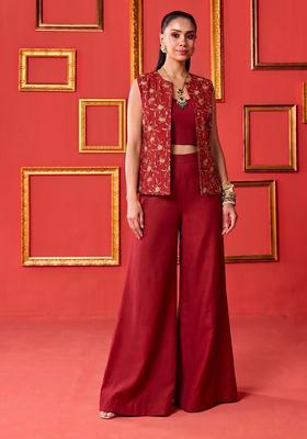 Crimson Embroidered Tissue Fusion Set