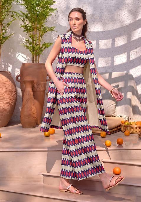 Multi Color Cotton Printed Fusion Set