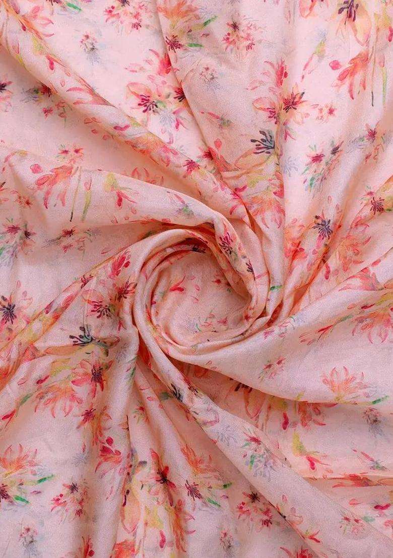 Blush Pink Printed Muslin Fusion Set - Indya