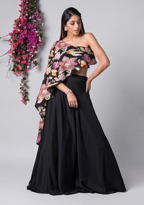 Black Printed Chinon Fusion Set