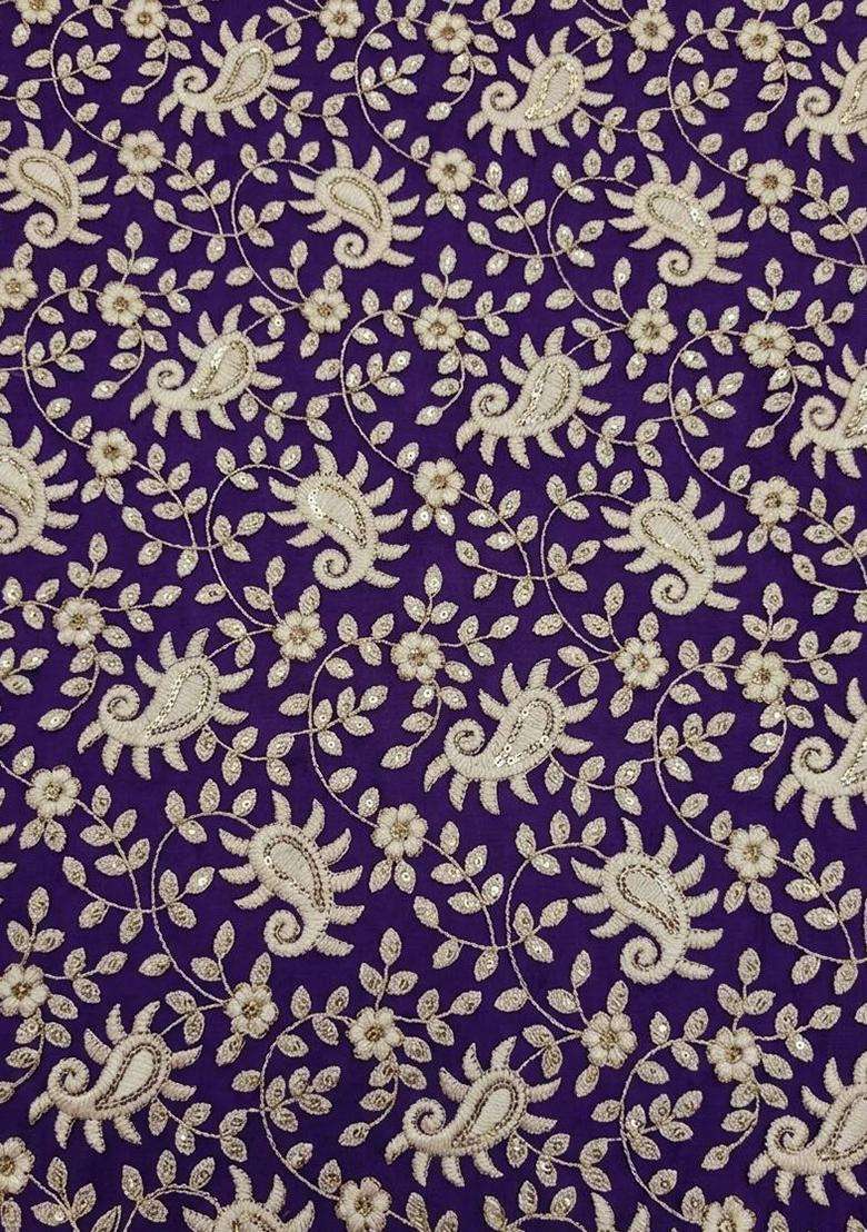 Purple Sequin Georgette Fusion Set - Indya