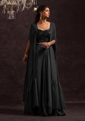 Black Sequin Viscose Fusion Set