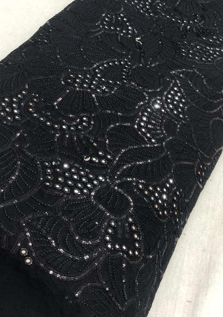Black Sequin Viscose Fusion Set for Diwali and Festive Wear - Indya